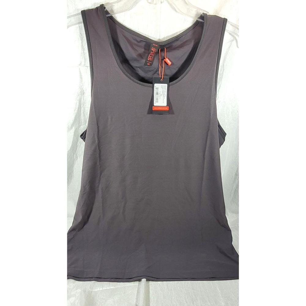 ST33LE Men's Textured Mesh Performance Tank Top ST-283 - Granite - Medium